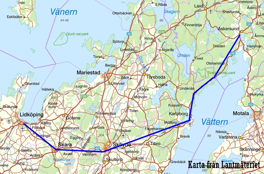 H Ä L L E K I S K U R I R E N - Vägen mellan Lidköping och Skara byter